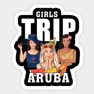 Aruba Girls Trip 2024 Birthday Squad Women Party Vacation Sticker